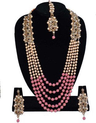 CATALYST Brass Gold-plated Pink, Gold, Beige Jewellery Set(Pack of 1)