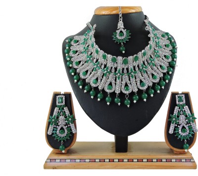 VATSALYA creation Alloy Gold-plated Green, Silver Jewellery Set(Pack of 1)