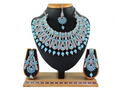 VATSALYA creation Alloy Gold-plated Blue, Silver Jewellery Set(Pack of 1)