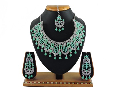 VATSALYA creation Alloy Gold-plated Green, Silver Jewellery Set(Pack of 1)