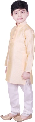 SG YUVRAJ Boys Festive & Party Kurta and Pyjama Set(Yellow Pack of 1)