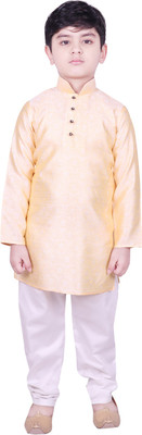 SG YUVRAJ Boys Festive & Party Kurta and Pyjama Set(Beige Pack of 1)