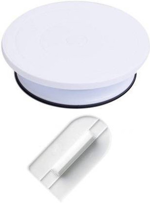BAKERS4U Cake Turntable Revolving Cake Decorating Stand Cake Stand Sugarcraft 28cm Turntable and Easy Glide Fondant Smoother Combo Pack - Cake Turntable Revolving Cake Decorating Stand Cake Stand Sugarcraft 28cm Turntable and Easy Glide Fondant Smoother Kitchen Tool Set Kitchen Tool Set(Baking Tools
