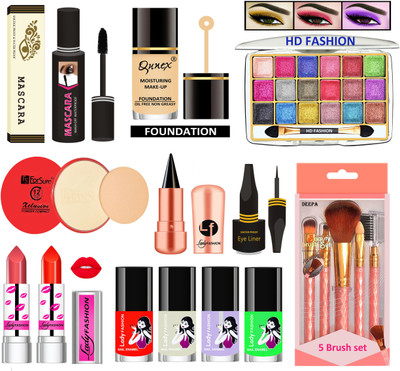 HD Fashion All in One Daily Use Makeup Kit C2LMKT28(Pack of 17)