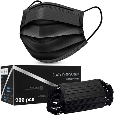 Vaghani 200 Pcs With Nose Pin Black Units With Nose Pin Disposable Iso Mark 3 Ply Pharmaceutical Breathable Surgical Pollution Face Mask Respirator with 3 Layer For Men, Women, Kids 3 Ply Surgical Mask (200 Piece) ( Black ) Surgical Mask With Melt Blown Fabric Layer(Black, Free Size, Pack of 200, 3 Vaghani 200 Pcs With Nose Pin Black Units With Nose Pin Disposable Iso Mark 3 Ply Pharmaceutical Breathable Surgical Pollution Face Mask Respirator with 3 Layer For Men, Women, Kids 3 Ply Surgical Mask (200 Piece) ( Black ) Surgical Mask With Melt Blown Fabric Layer(Black, Free Size, Pack of 200, 3