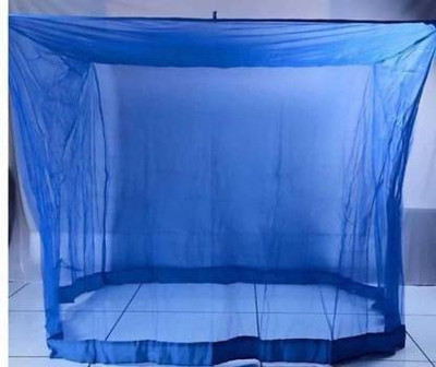 raj enterprises Nylon Adults Washable RJ_D_BLUE_MOSQ NET Mosquito Net(Blue, Bed Box)