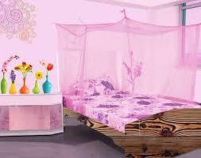 Nissi Nylon Adults Washable MOSQUITO NET Mosquito Net(Pink, Bed Box)