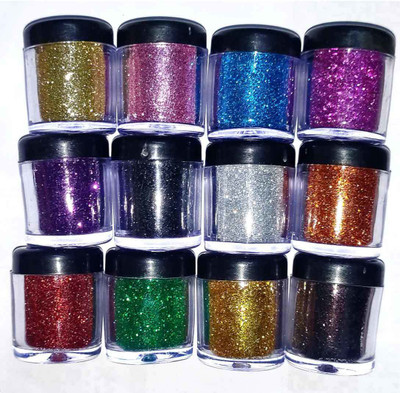 VOZWA 12 Color Sparkles Shining Nail Art Glitter Powder(multicolor)