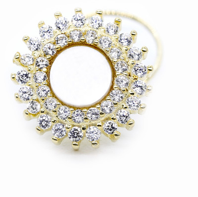 jsaj Zircon Sterling Silver Plated Sterling Silver Nose Stud