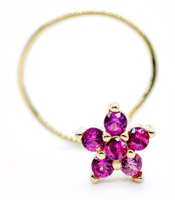 jsaj Ruby Gold-plated Plated Sterling Silver Nose Stud