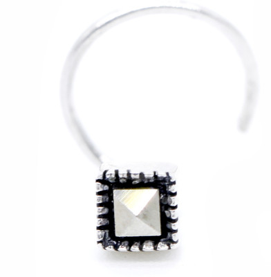 jsaj Onyx Sterling Silver Plated Sterling Silver Nose Stud