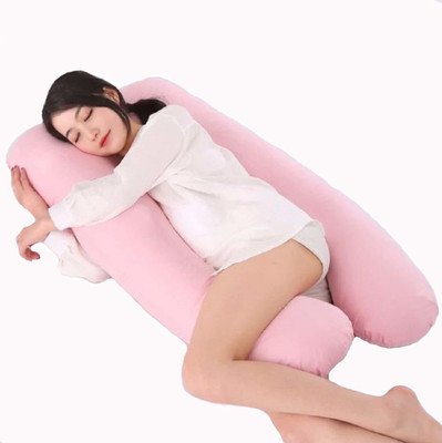 Comfowell Polyester Fibre Solid Pregnancy Pillow Pack of 1(Baby Pink)
