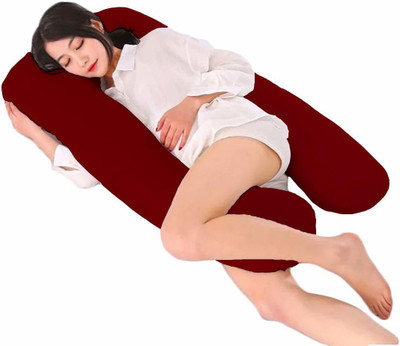 Comfowell Polyester Fibre Solid Pregnancy Pillow Pack of 1(mahroon)
