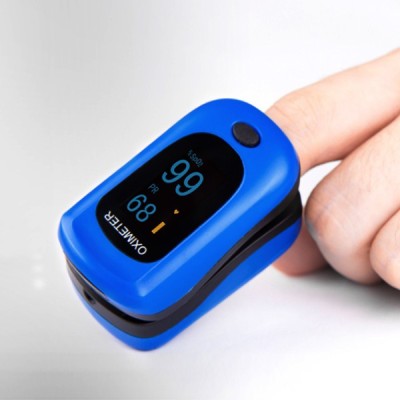 Dr. Morepen Pulse Oximeter (SpO2) Blood Oxygen Saturation Monitor with Pulse Rate Measurements and Pulse Bar Graph. OLED Display PO-12A Pulse Oximeter(Blue, Black)
