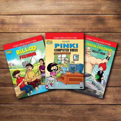 Chacha Chaudhary, Billoo, Pinki Comics In English |Set Of 3 Comics|Latest Artwork By Diamond Toons(Paperback, Pran's)
