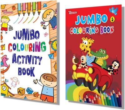 Jumbo Colouring Activity Books Combo For Kids| 5 To 10 Years | Best Gift To Children For Coloring And Painting - Jumbo Colouring Activity Book + Colouring Books For Boys (Set Of 2 Books)(Paperback, Priyanka)