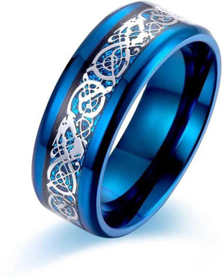 Miami Stainless Steel Titanium, Rhodium, Black Silver, Silver, Platinum Plated Ring