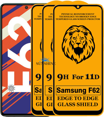 SUNSHINE Edge To Edge Tempered Glass for Samsung Galaxy F62(Pack of 3)
