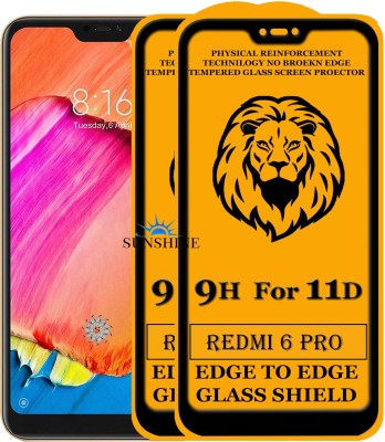 SUNSHINE Edge To Edge Tempered Glass for Mi Redmi 6 pro(Pack of 2)