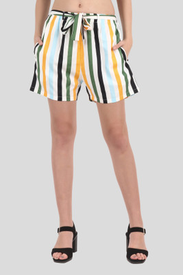 My Swag Striped Women Multicolor Regular Shorts