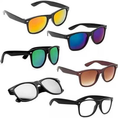 like future Wayfarer Sunglasses(For Men & Women, Yellow, Blue, Green, Brown, Silver, Clear)