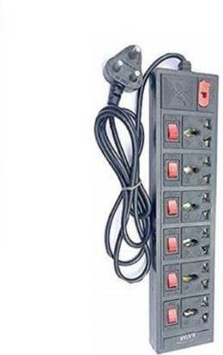 D-DEVOX 6+6 EXTENSION BOARD WITH HILGHLY DURABLE MATERIAL COMPACT SIZE WHITE COLOUR 6 Socket Extension Boards (BLACK) 6  Socket Extension Boards(Black, 3 m)