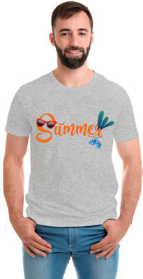 SmarTee Street Printed Men Round Neck Grey T-Shirt