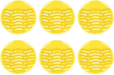qthinfra Lemon Fragrances Urinal Screen Mat (Small, Yellow) Lemon Mat Toilet Cleaner(6 x 1 Wipes)