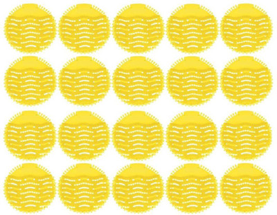 qthinfra Urinal Screen Mats with Fragrance Lemon (Exciting Fragrances Which Last for Month) (20 Piece, Yellow) Lemon Mat Toilet Cleaner(20 x 1 Wipes)