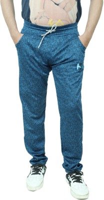 HT Self Design Men Light Blue Track Pants