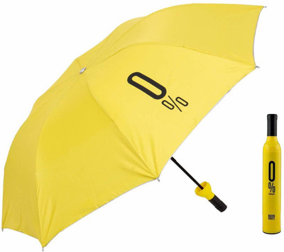 SWISS WONDER ® CIU-63 Double Layer Umbrella with Bottle Cover Umbrella(Yellow)