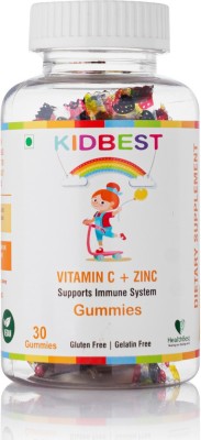 HealthBest Kidbest Vitamin C + Zinc Gummies for Kids | Immunity Booster(30 No)