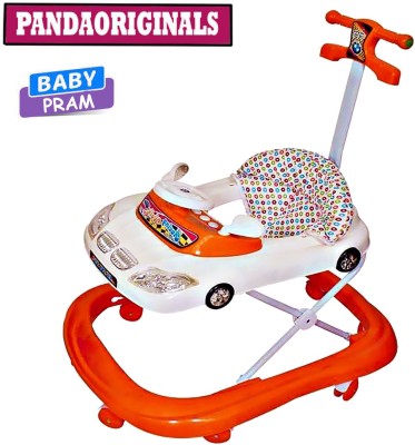 Pandaoriginals Musical Activity Walker With Parent Rod(Orange)