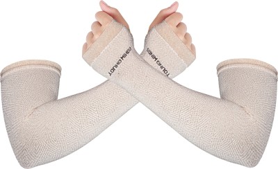 Young Wings Cotton Arm Sleeve For Women(Free, Beige)