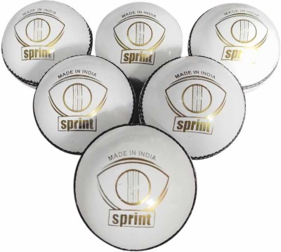 Sprint Professional White Leather Cricket Balls, 156gm, (Pack of 6 Balls) Cricket Leather Ball(Pack of 6)