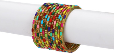 1st Time Stone Enamel Bangle Set(Pack of 10)