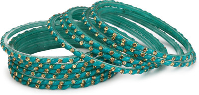 AFAST Glass Beads, Crystal Enamel Bangle Set(Pack of 12)