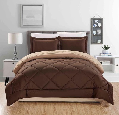 RASSO Solid Double Comforter for  Mild Winter(Microfiber, Walnut & Dark-Brown)