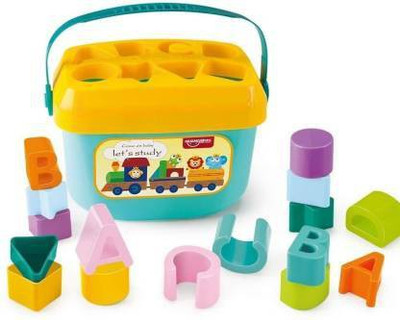 HKC HOUSE Baby's First Alphabet & Block Shape Sorting Blocks Learning, Educational And Mind Activity Game Toys with 16 Alphabet & Shape Blocks Toys Kids & Baby Girl-Boy (Multicolor)(Multicolor)