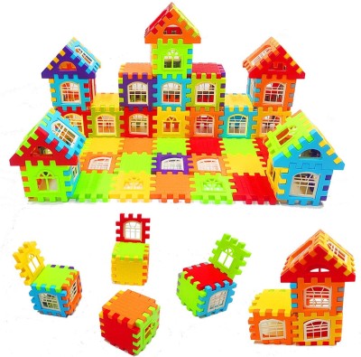 BOZICA 2021 TOP SELLING 72 Pcs Happy House Building Block & 30 Pcs Attractive Windows Shapes |Puzzles,Skill Development,Hand Eye cordination, Non-Toxic | Brain Building |Creative |Learning |Educational | Toy(Multicolor)