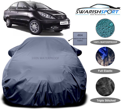 Swarish Car Cover For Tata Manza (With Mirror Pockets)(Grey)