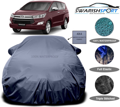 Swarish Car Cover For Toyota Innova Crysta (With Mirror Pockets)(Grey)