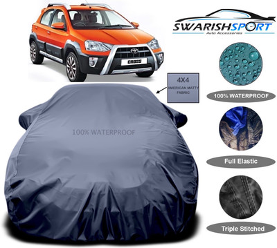 Swarish Car Cover For Toyota Etios Cross (With Mirror Pockets)(Grey)