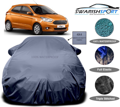 Swarish Car Cover For Ford Figo (With Mirror Pockets)(Grey)