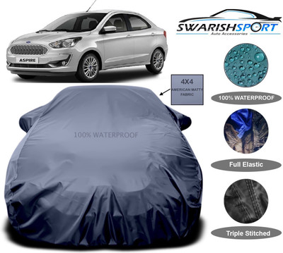 Swarish Car Cover For Ford Aspire (With Mirror Pockets)(Grey)