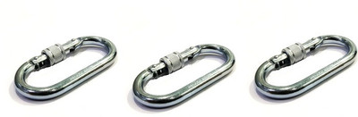 Sahas STEEL SCREWLOCK CARABINER (PACK OF 3) Locking Carabiner(Silver)