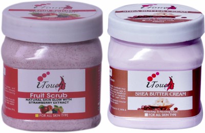 I TOUCH HERBAL Fruit Scrub 500 ml + Shea Butter Cream 500 ml ( Pack Of 2 x 500 ml )(2 Items in the set)