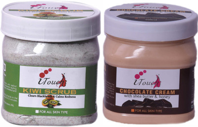I TOUCH HERBAL Kiwi Scrub 500 ml + Chocolate Cream 500 ml ( Pack Of 2 x 500 ml )(2 Items in the set)