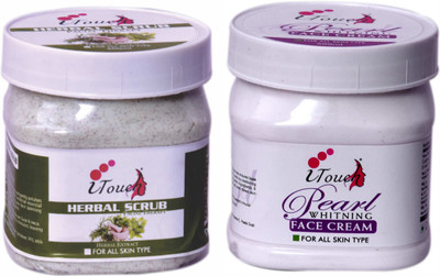 I TOUCH HERBAL Herbal Scrub 500 ml + Pearl Cream 500 ml ( Pack Of 2 x 500 ml )(2 Items in the set)