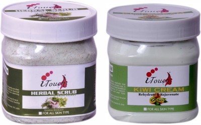 I TOUCH HERBAL Herbal Scrub 500 ml + Kiwi Cream 500 ml ( Pack Of 2 x 500 ml )(2 Items in the set)